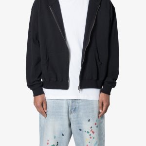 Basic Zip Up Hoodie - Black