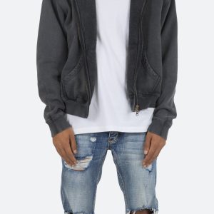 Basic Zip Up Hoodie - Vintage Black