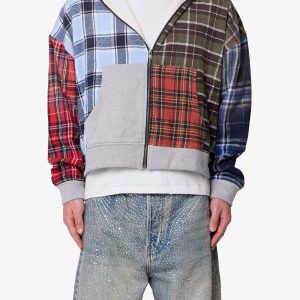 Blocked Flannel Hoodie - Multi