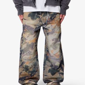 Camo Printed Ultra Baggy Denim - Oak Camo