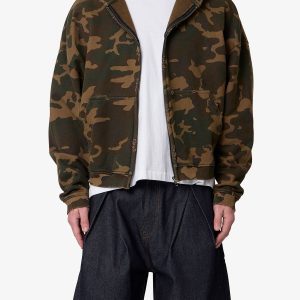 Camo Zip Up Hoodie - Green