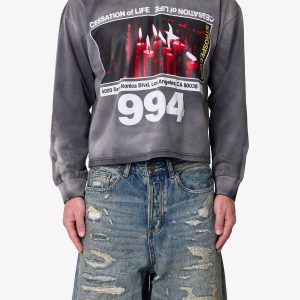 Cessation of Life Printed L/S Tee - Washed Black