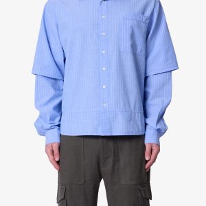 Chambray Double Layer Shirt - Blue