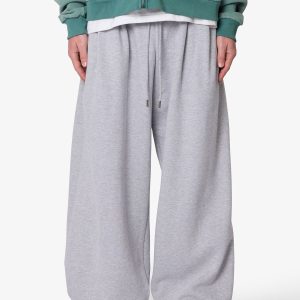 Cinched Baggy Sweatpants - Heather Grey