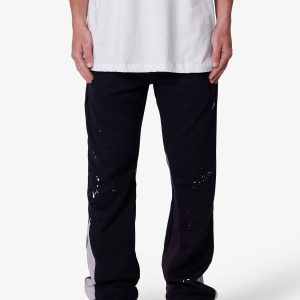 Contrast Bootcut Sweatpants - Black