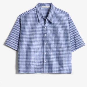 Crispy Poplin Over Shirt - Blue