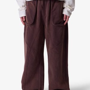 Cross Seamed Sweatpants - Washed Brown