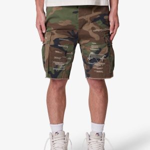 Distressed Cargo Shorts - Camo