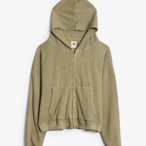 Double Layered Thermal Hoodie - Washed Olive