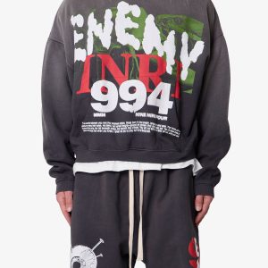 Enemy Hoodie - Washed Black