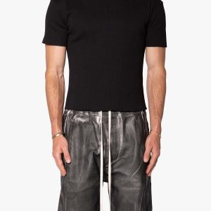 Fitted Ribbed Tee - Black