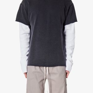 French Terry Double Layer Thermal L/S Tee - Washed Black