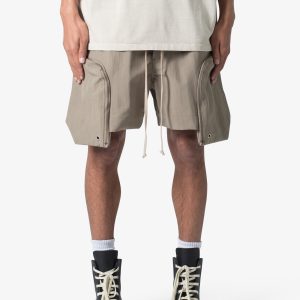 Front Pocket Geo Shorts - Olive