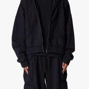 Full Zip Hoodie - Washed Black