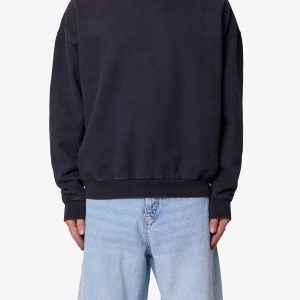 Heavy Basic Crewneck Sweater - Washed Black