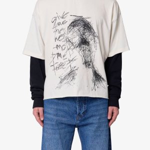 Layered Thermal Lost Tee - White/Black