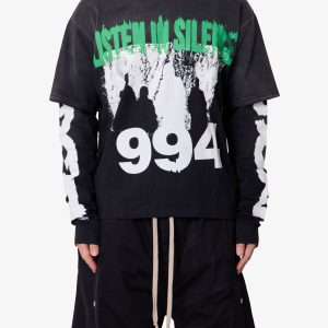 Listen in Silence L/S Tee - Black