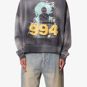No Room in Hell Printed Hoodie - Washed Black