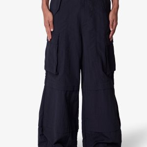 Nylon Rave Cargo Pants - Black