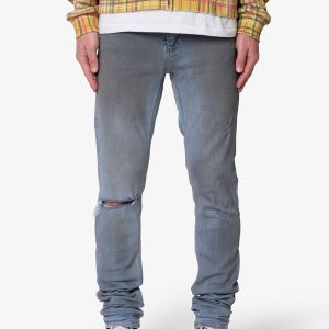 Oil Ruched Skinny Denim - Blue