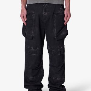 Oil Stretch Cargo Pants - Brown