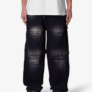 Oversized Cargo Pants - Washed Black