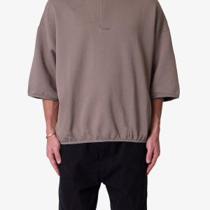 Oversized Knit Polo S/S Shirt - Bone