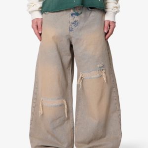 Patched Rave Denim - Washed Brown