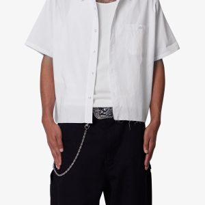 Poplin Cropped S/S Shirt - White