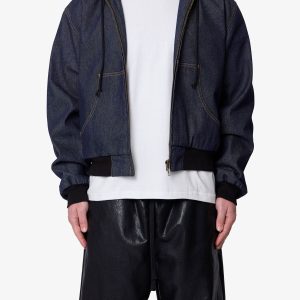 Raw Hooded Denim Jacket - Rinsed Indigo