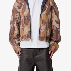 Reversible Hooded Zip Up Jacket - Camo