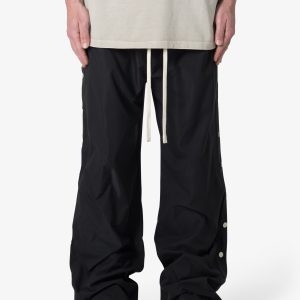 Side Snap Nylon Pants - Black