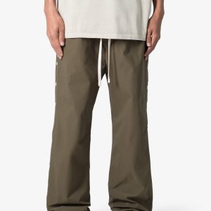Side Snap Nylon Pants - Olive