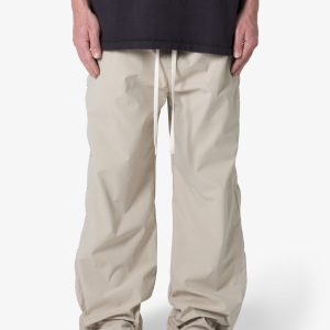 Side Snap Nylon Pants - Tan
