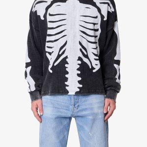 Skeleton Thermal L/S Shirt - Washed Black