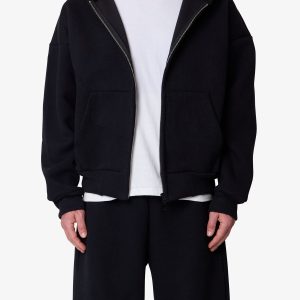Stiff Lounge Zip Up Hoodie - Black