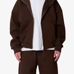 Stiff Lounge Zip Up Hoodie - Brown