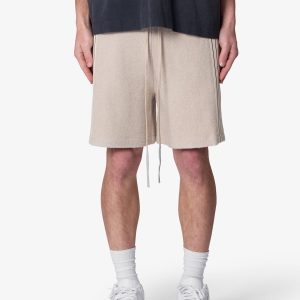 Tricot Striped Sweatshorts - Tan