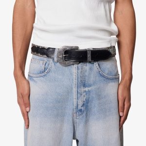 Turquoise Studded Belt - Black