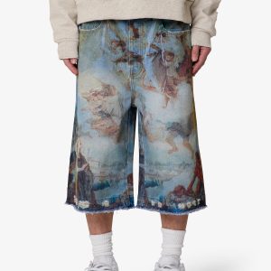 Ultra Baggy Angel Denim Shorts - Multi