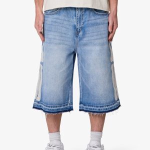 Ultra Baggy Bone Denim Shorts - Blue