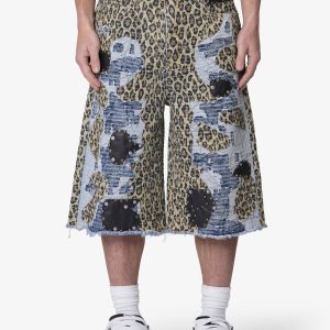 Ultra Baggy Cheetah Boro Shorts - Multi