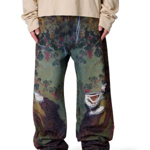 Ultra Baggy Leopard Denim - Multi