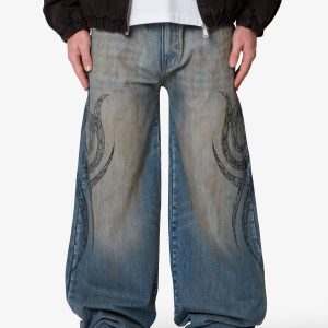 Ultra Wide Tribal Denim - Medium Blue