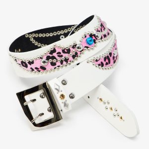 Vintage Python Belt - White/Pink