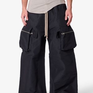 Zip Cargo Pocket Rave Pants - Black