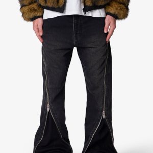 Zipper Extra Flare Denim - Vintage Black